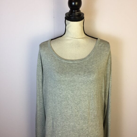 NWT DG2 Diane Gilman Sweater Tunic Knit Top XL Womans Gray Hi-Lo Hem Long Sleeve - Picture 12 of 14